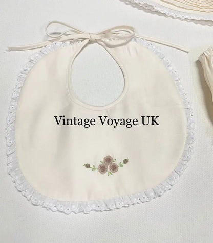 PRE-ORDER‼️NEW🤩FIONA👼CHAMPAGNE HAND-EMBROIDERED🧵🪡BABY DRESS,BIB,BLOOMERS,HEADBAND SET Baby & Toddler Dresses