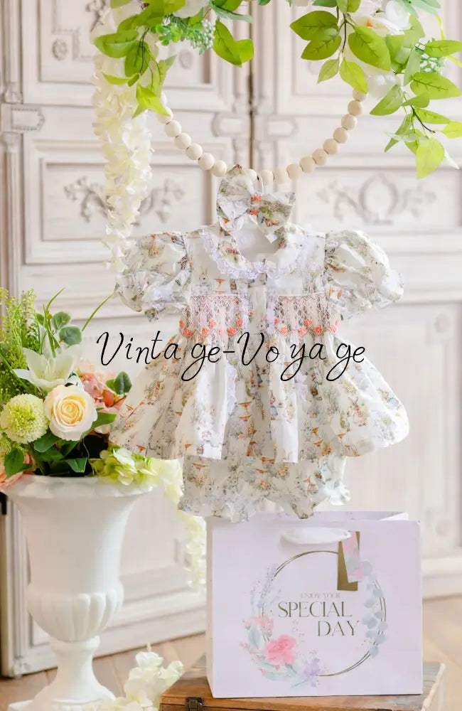 NEW🐇🐇🐇FLUFFYTAILS HAND-SMOCKED🧵🪡BABY PYJAMA & BOWS SET🎀 pyjama set