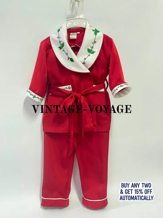 PRE-ORDER‼️NEW🎄HOLLY SILK/SATIN BOYS RED♥️DRESSING GOWN & PYJAMA SET👑 pyjama set