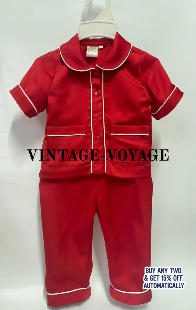 PRE-ORDER‼️NEW🎄HOLLY SILK/SATIN BOYS RED♥️DRESSING GOWN & PYJAMA SET👑 pyjama set