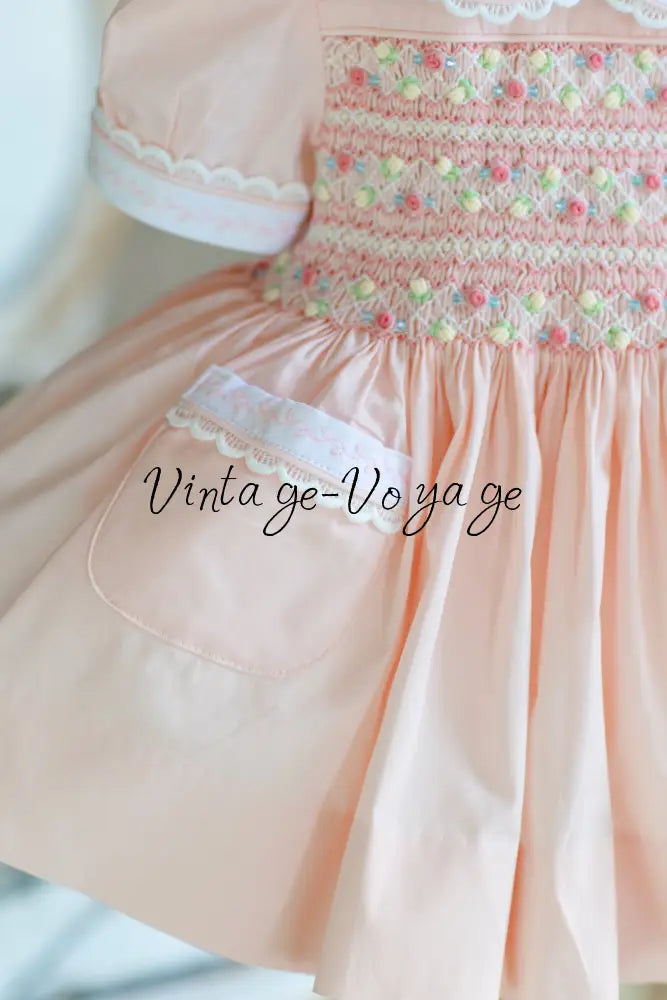 NEW! 🍁ISABELLA BABY ORANGE🧡HAND-SMOCKED🧵🪡👑DRESS & ACCESSORIES🎀 - Baby & Toddler Dresses
