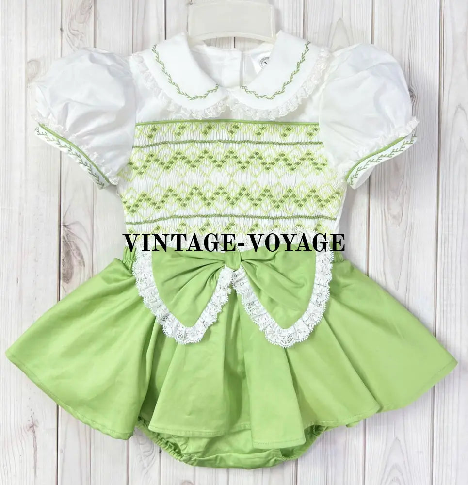 NEW! JULIE GRASS GREEN 👑BABY SKIRT SET BIB SUN HAT & HEADBAND OR BOWS Baby & Toddler Outfits