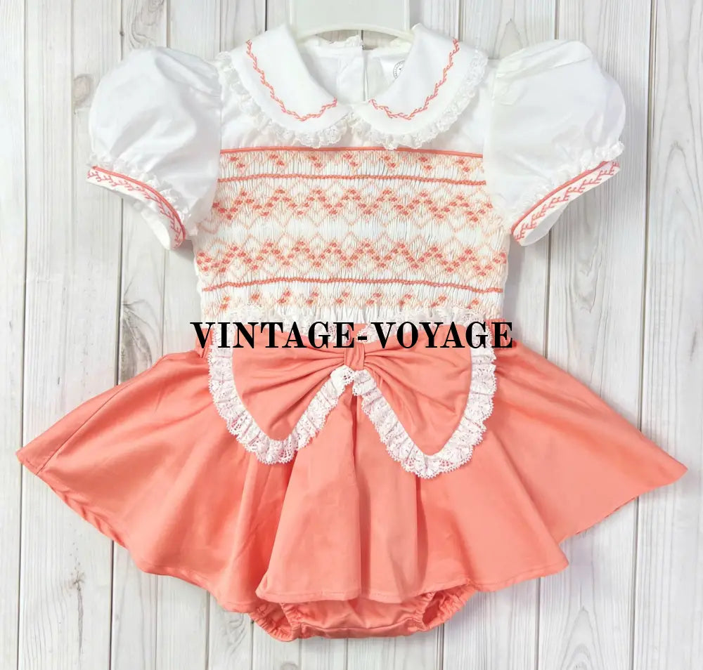 NEW! JULIE PEACHY/ORANGE 👑BABY SKIRT SET BIB SUN HAT & HEADBAND OR BOWS Baby & Toddler Outfits