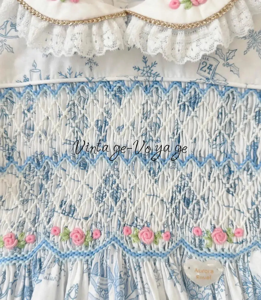 NEW🎄MAGGIE BABY GIRLS CUSTOM PRINT❄️☃️HAND-SMOCKED🧵🪡 ROMPER & ACCESSORIES🎀 - Baby & Toddler Outfits