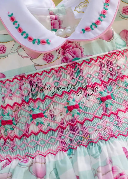 NEW😍PATRICIA CUSTOM PRINTED☕️🌸HAND-SMOCKED🧵🪡DRESS & ACCESSORIES🎀 - Baby & Toddler Dresses