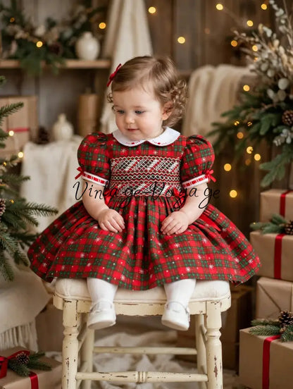 NEW SEASON🎄🍭DECEMBER TARTAN❤️HAND-SMOCKED🧵🪡👑DRESS & ACCESSORIES🎀 - Baby & Toddler Dresses