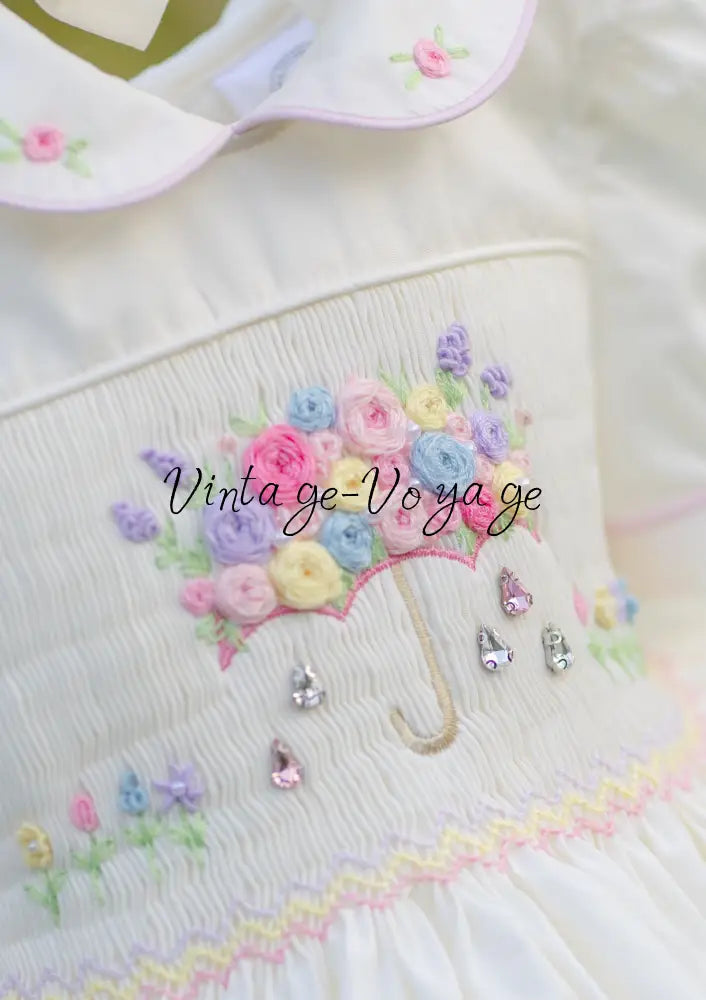 NEW SEASON☔️🍁GEMMA💎HAND-SMOCKED🧵🪡👑CREAM🍦DRESS & ACCESSORIES🎀 - Baby & Toddler Dresses