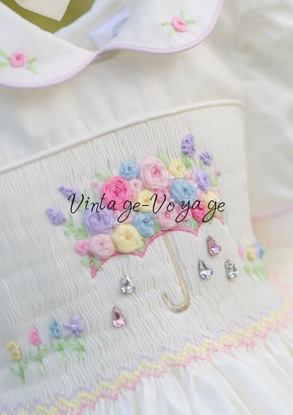 NEW SEASON☔️🍁GEMMA💎HAND-SMOCKED🧵🪡👑CREAM🍦DRESS & ACCESSORIES🎀 - Baby & Toddler Dresses