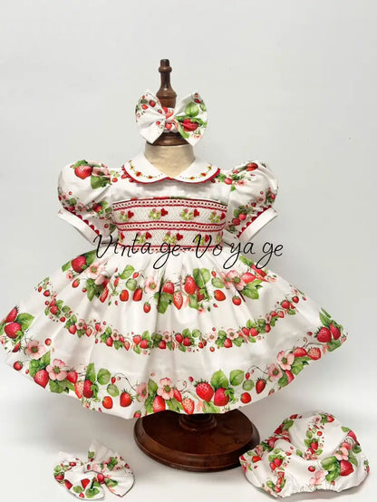 PRE-ORDER & GET IT NEXT WEEK! BERRY HAND-SMOCKED DRESS PANTIES & HAIR BOWS OR HEADBAND 6-9 months Baby & Toddler Dresses