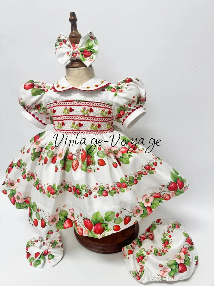 PRE-ORDER & GET IT NEXT WEEK! BERRY HAND-SMOCKED DRESS PANTIES & HAIR BOWS OR HEADBAND Baby & Toddler Dresses