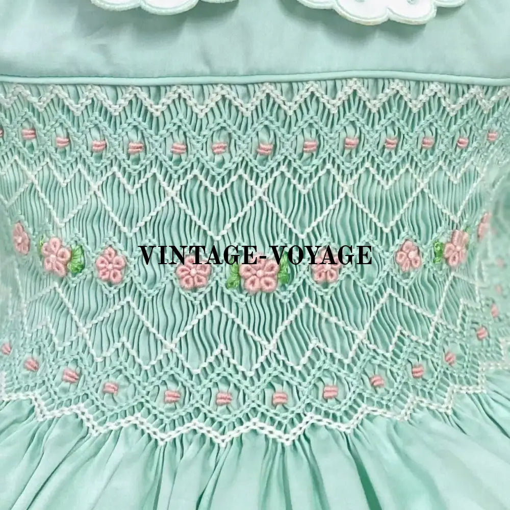 Pre-Order & Get It Next Week! May Mint Hand-Smocked Dress Hair Bows Or Headbands Baby Toddler