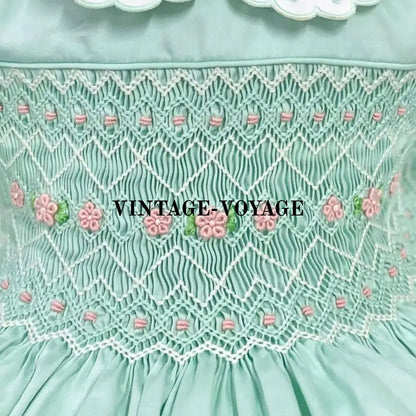 Pre-Order & Get It Next Week! May Mint Hand-Smocked Dress Hair Bows Or Headbands Baby Toddler