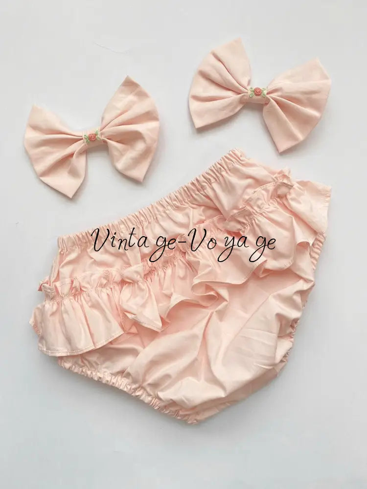 PRE-ORDER & GET IT NEXT WEEK‼️NEW☀️ANGELINA PEACH🍑HAND-SMOCKED🧵🪡DRESS PANTIES & HAIR ACCESSORIES🎀 - Baby & Toddler