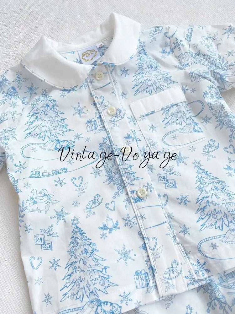 PRE-ORDER & GET IT NEXT WEEK! NEW! Boys Blue Custom Print Pyjamas & Dressing Gown Set - pyjama set
