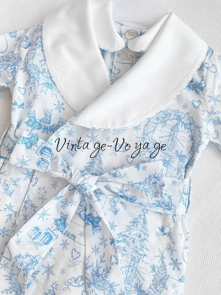 PRE-ORDER & GET IT NEXT WEEK! NEW! Boys Blue Custom Print Pyjamas & Dressing Gown Set - pyjama set