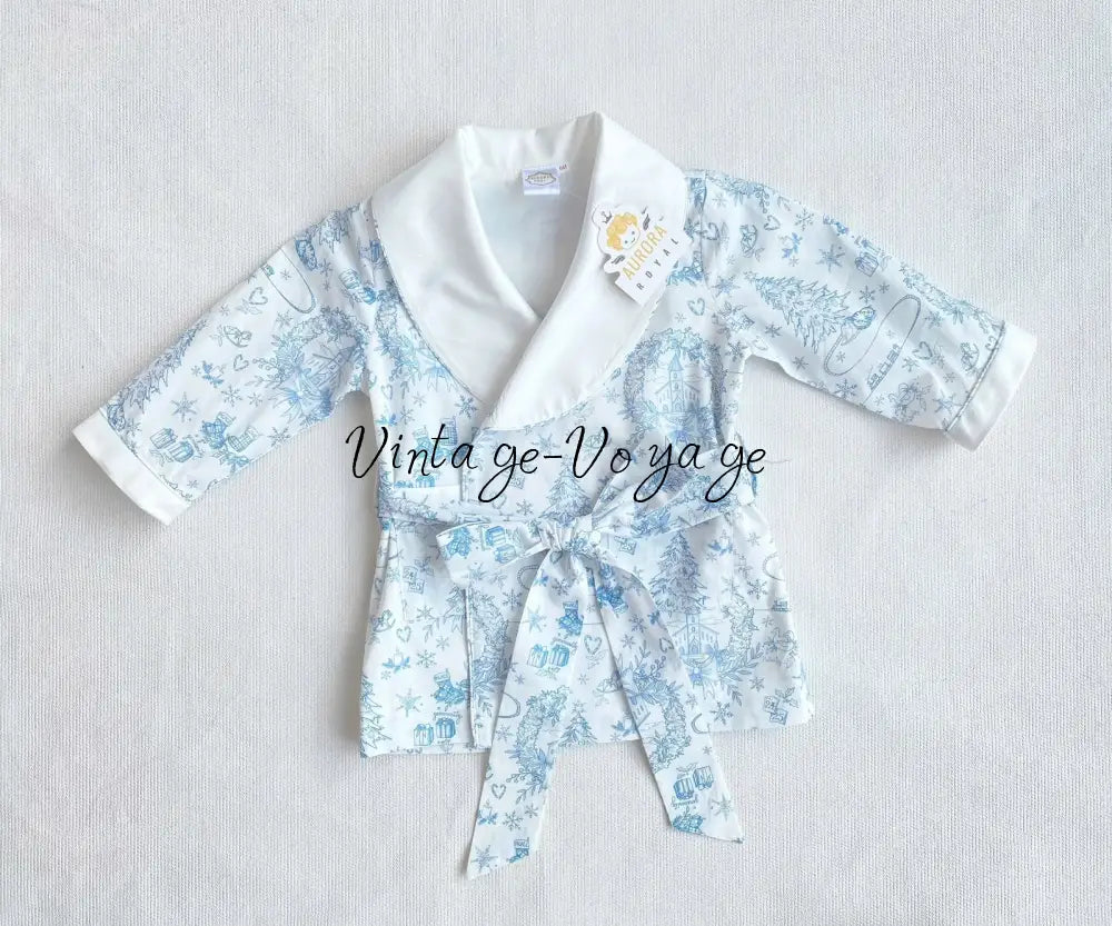 PRE-ORDER & GET IT NEXT WEEK! NEW! Boys Blue Custom Print Pyjamas & Dressing Gown Set - pyjama set