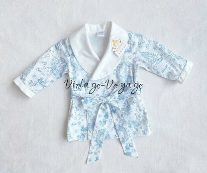 PRE-ORDER & GET IT NEXT WEEK! NEW! Boys Blue Custom Print Pyjamas & Dressing Gown Set - pyjama set