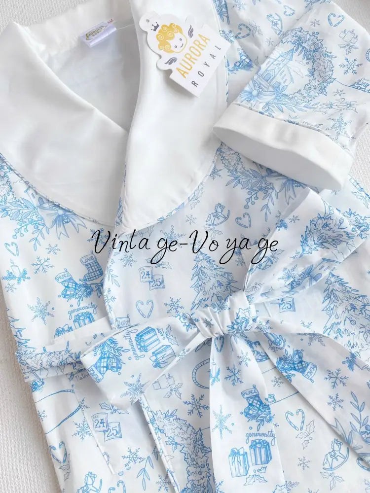 PRE-ORDER & GET IT NEXT WEEK! NEW! Boys Blue Custom Print Pyjamas & Dressing Gown Set - pyjama set