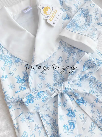 PRE-ORDER & GET IT NEXT WEEK! NEW! Boys Blue Custom Print Pyjamas & Dressing Gown Set - pyjama set