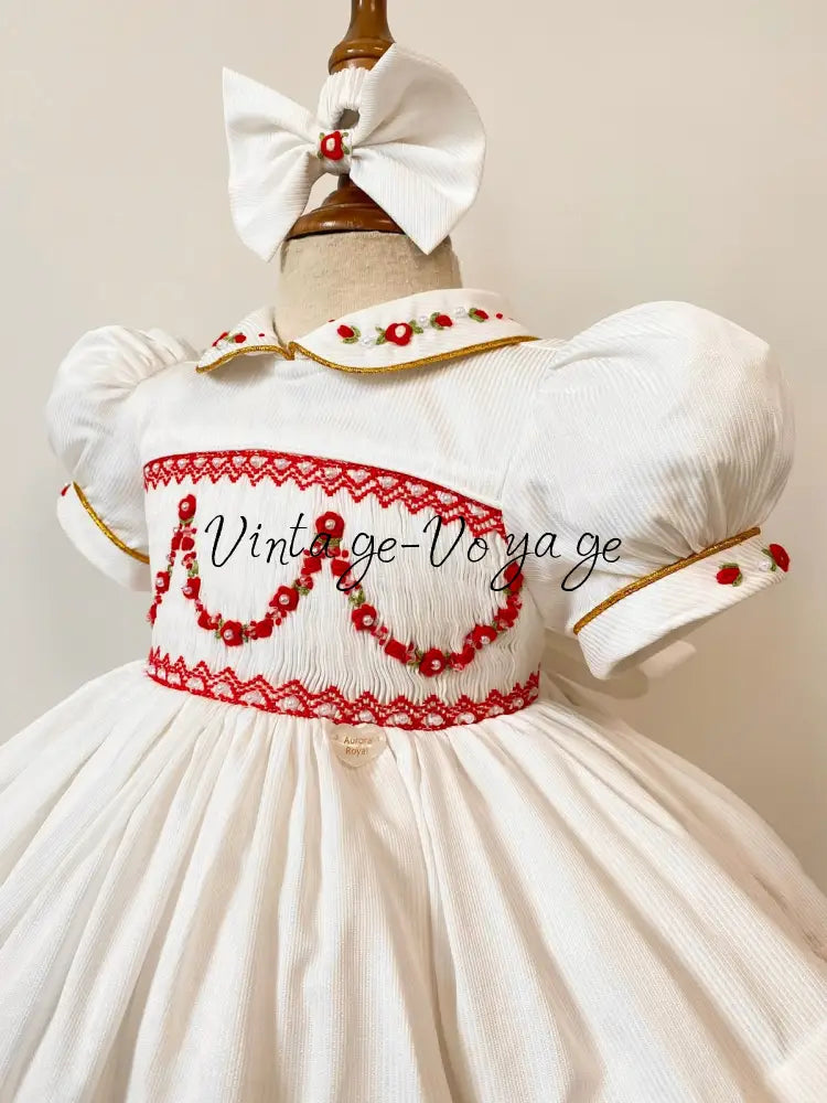 PRE-ORDER & GET IT NEXT WEEK! NEW! CASSANDRA BISCUIT HAND-SMOCKED DRESS & ACCESSORIES - Baby & Toddler Dresses