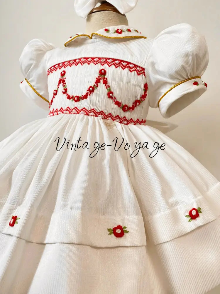 PRE-ORDER & GET IT NEXT WEEK! NEW! CASSANDRA BISCUIT HAND-SMOCKED DRESS & ACCESSORIES - Baby & Toddler Dresses