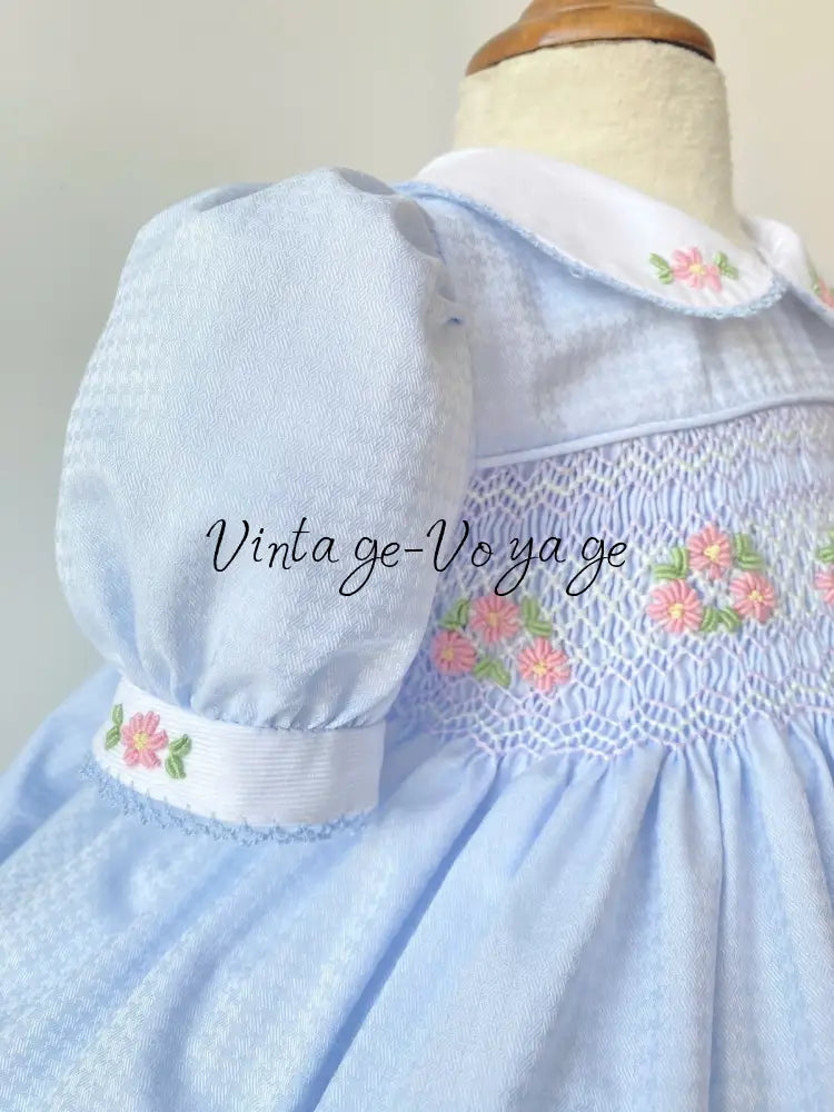 PRE-ORDER & GET IT NEXT WEEK! NEW! DARLING BLUE HAND-SMOCKED DRESS & ACCESSORIES - Baby & Toddler Dresses