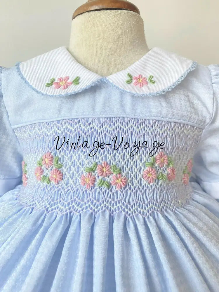 PRE-ORDER & GET IT NEXT WEEK! NEW! DARLING BLUE HAND-SMOCKED DRESS & ACCESSORIES - Baby & Toddler Dresses
