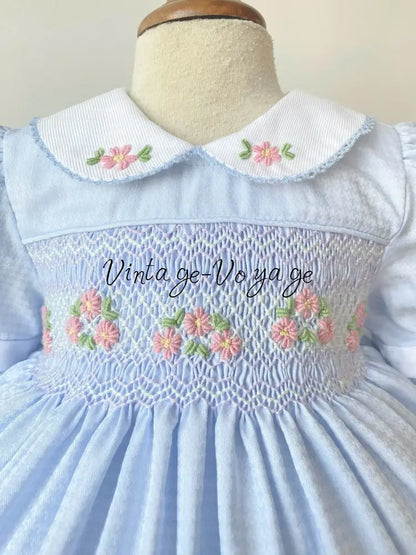 PRE-ORDER & GET IT NEXT WEEK! NEW! DARLING BLUE HAND-SMOCKED DRESS & ACCESSORIES - Baby & Toddler Dresses