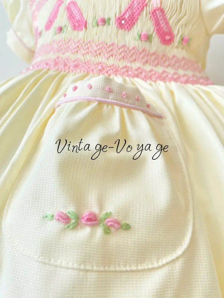 PRE-ORDER & GET IT NEXT WEEK! NEW LINA BALLERINA CREAM & PINK HAND-SMOCKED DRESS & ACCESSORIES - Baby & Toddler Dresses