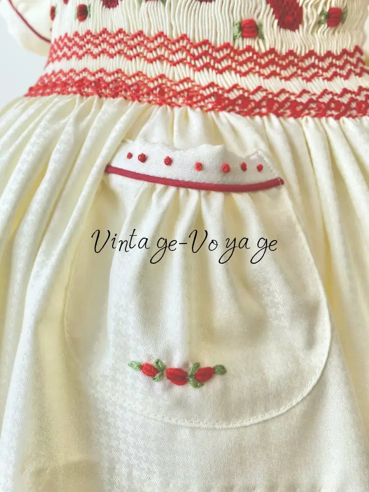PRE-ORDER & GET IT NEXT WEEK! NEW LINA BALLERINA CREAM & RED HAND-SMOCKED DRESS & ACCESSORIES - Baby & Toddler Dresses