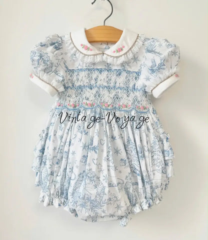 PRE-ORDER & GET IT NEXT WEEK! NEW! MAGGIE BABY GIRLS CUSTOM PRINT HAND-SMOCKED ROMPER & ACCESSORIES - 1M - Baby &