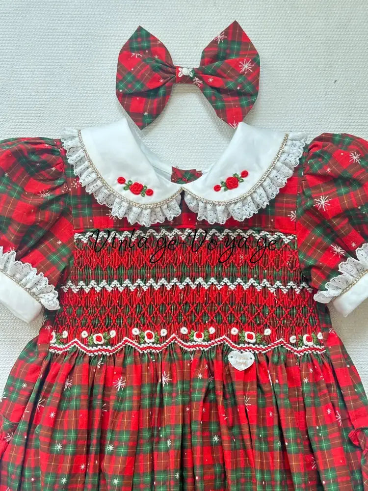 PRE-ORDER & GET IT NEXT WEEK! NEW! MAGGIE BABY GIRLS TARTAN HAND-SMOCKED ROMPER & ACCESSORIES - 1M - Baby & Toddler