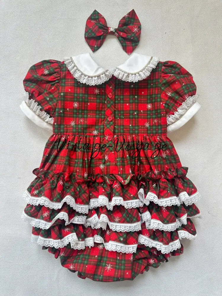 PRE-ORDER & GET IT NEXT WEEK! NEW! MAGGIE BABY GIRLS TARTAN HAND-SMOCKED ROMPER & ACCESSORIES - Baby & Toddler Outfits