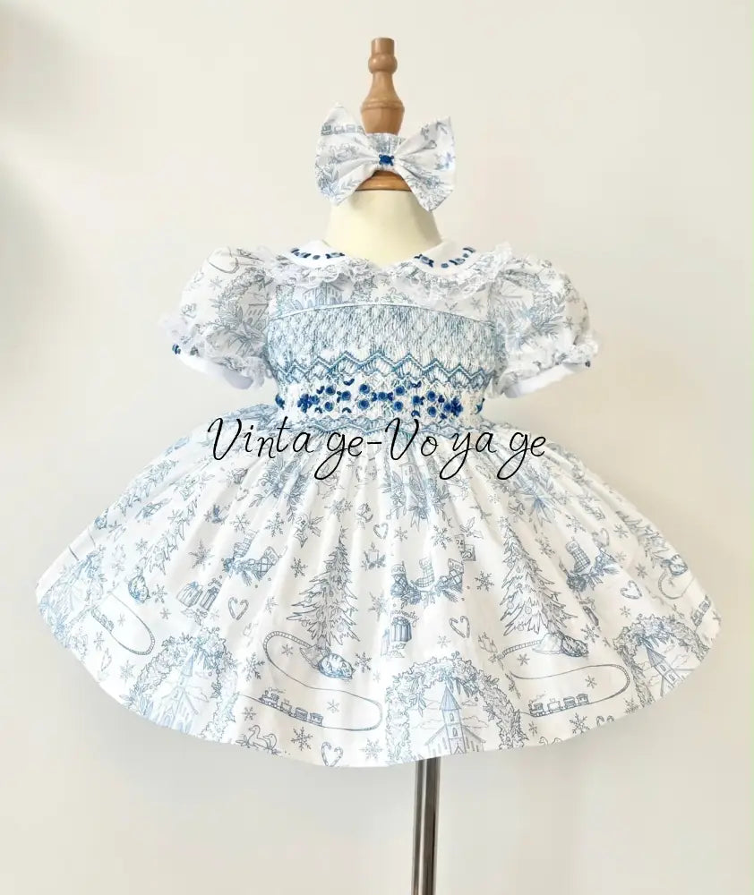 PRE-ORDER & GET IT NEXT WEEK! NEW! MARGARET CUSTOM PRINTED HAND-SMOCKED DRESS & ACCESSORIES - 24M - Baby & Toddler