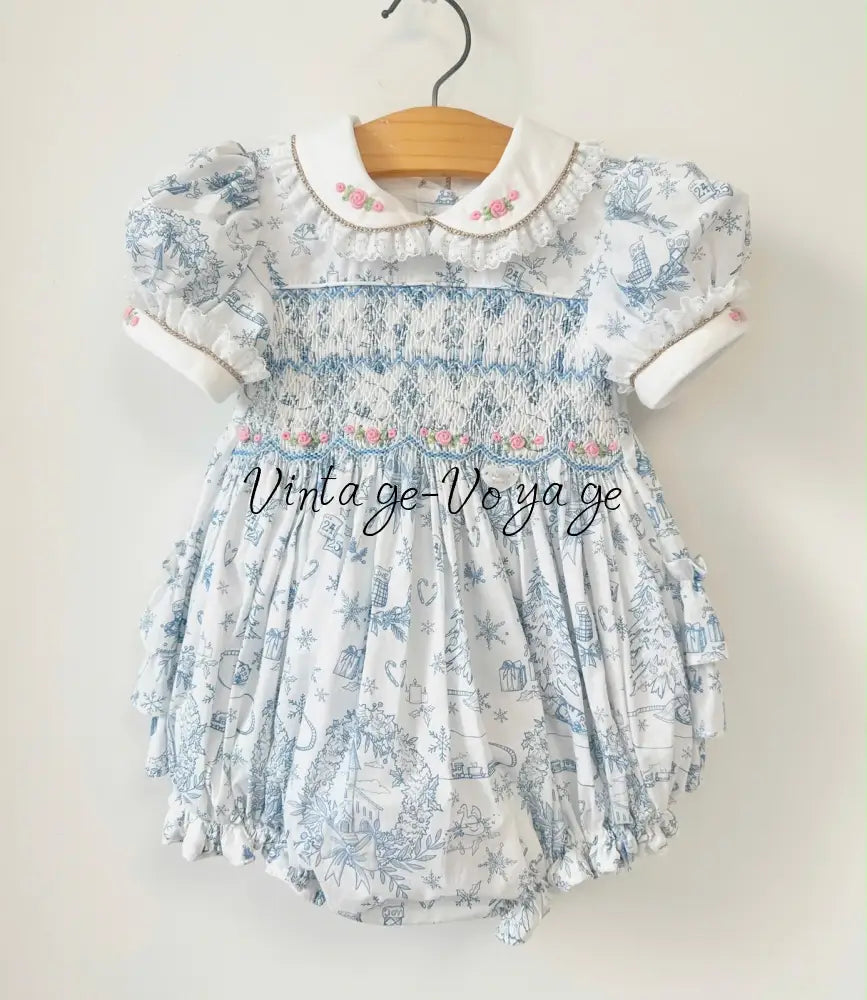PRE-ORDER & GET IT NEXT WEEK! NEW! MARGARET CUSTOM PRINTED HAND-SMOCKED DRESS & ACCESSORIES - Baby & Toddler Dresses