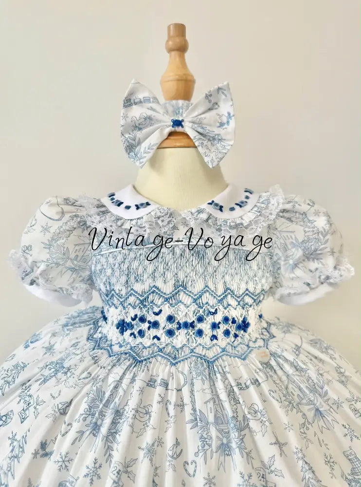 PRE-ORDER & GET IT NEXT WEEK! NEW! MARGARET CUSTOM PRINTED HAND-SMOCKED DRESS & ACCESSORIES - Baby & Toddler Dresses