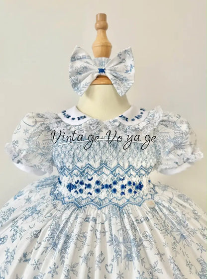 PRE-ORDER & GET IT NEXT WEEK! NEW! MARGARET CUSTOM PRINTED HAND-SMOCKED DRESS & ACCESSORIES - Baby & Toddler Dresses