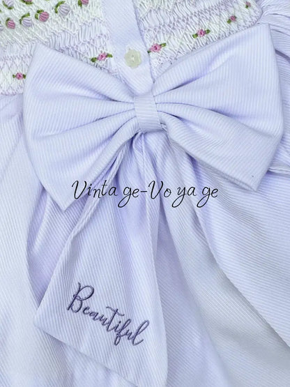 PRE-ORDER & GET IT NEXT WEEK! NEW! PALOMA PASTEL LILAC FRONT & BACK HAND-SMOCKED🧵🪡DRESS & BOWS🎀 Baby & Toddler Dresses