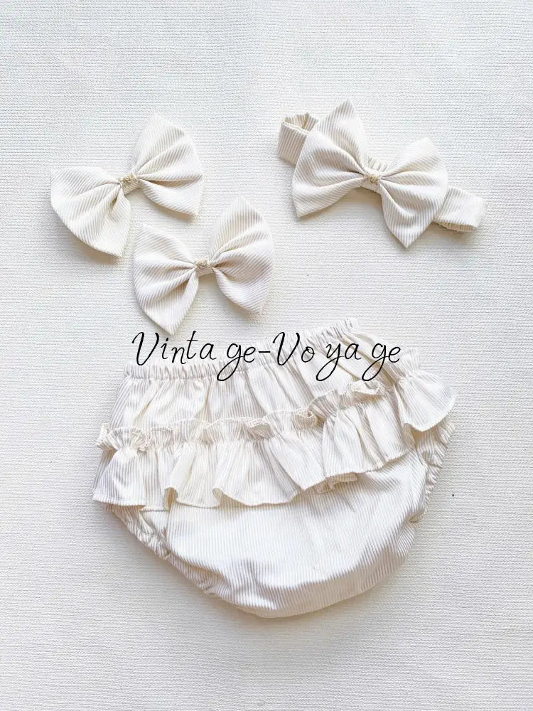 PRE-ORDER & GET IT NEXT WEEK! NEW SEASON! AMELIE GOLDEN BEIGE PINSTRIPE HAND-SMOCKED DRESS & ACCESSORIES - Baby &