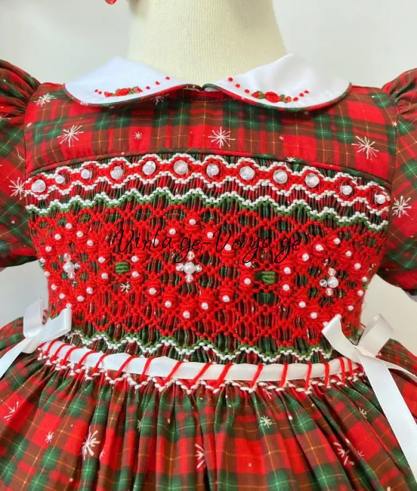 PRE-ORDER & GET IT NEXT WEEK‼️NEW SEASON🎄CANDY 🍭TARTAN HAND-SMOCKED🧵🪡👑DRESS & ACCESSORIES🎀 - 6M - Baby & Toddler Dresses