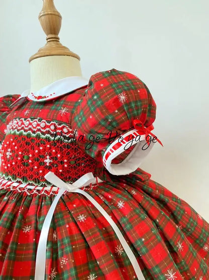 PRE-ORDER & GET IT NEXT WEEK‼️NEW SEASON🎄CANDY 🍭TARTAN HAND-SMOCKED🧵🪡👑DRESS & ACCESSORIES🎀 - Baby & Toddler Dresses