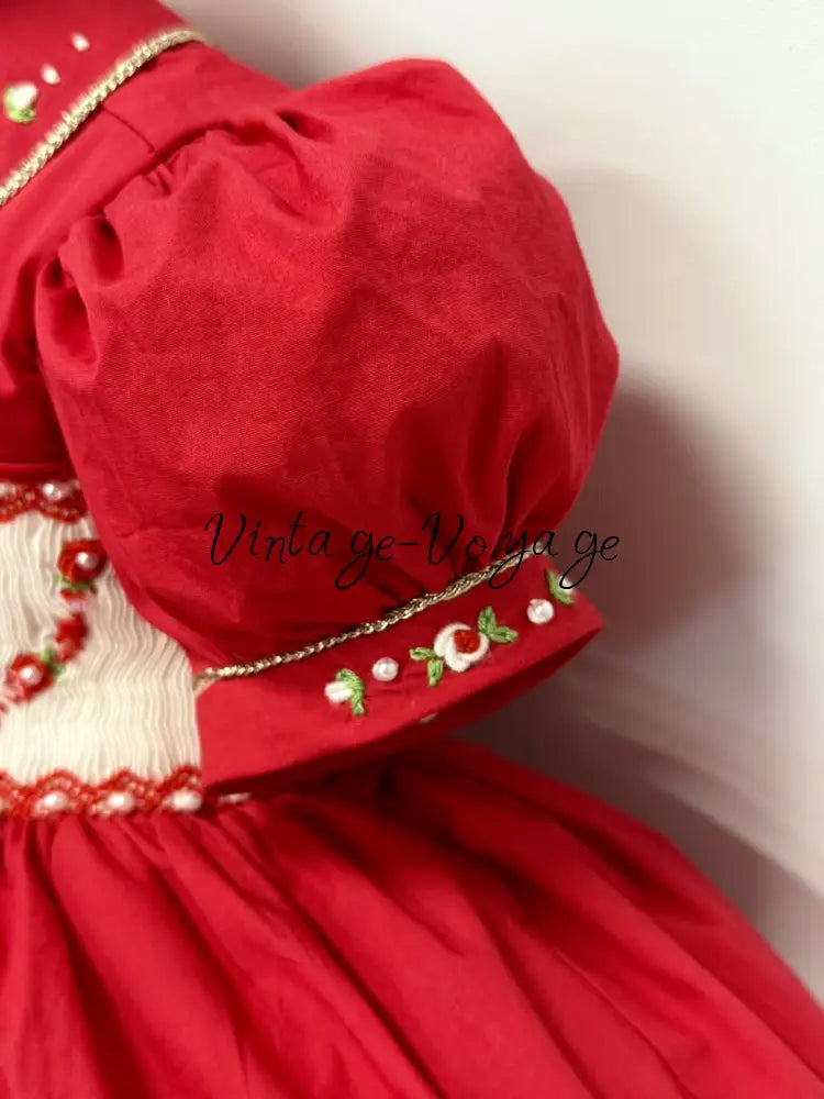 PRE-ORDER&GET IT NEXT WEEK! NEW SEASON CHRISTIE RED HAND-SMOCKED DRESS & ACCESSORIES - Baby & Toddler Dresses