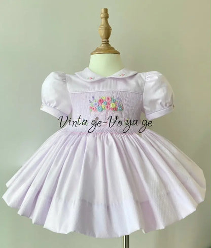 PRE-ORDER & GET IT NEXT WEEK! NEW SEASON! GEMMA HAND-SMOCKED BABY LILAC DRESS & ACCESSORIES - 6M - Baby & Toddler