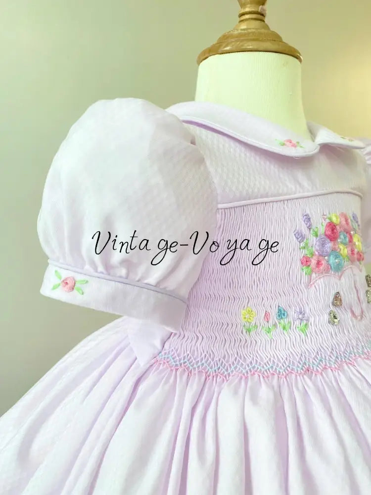 PRE-ORDER & GET IT NEXT WEEK! NEW SEASON! GEMMA HAND-SMOCKED BABY LILAC DRESS & ACCESSORIES - Baby & Toddler Dresses