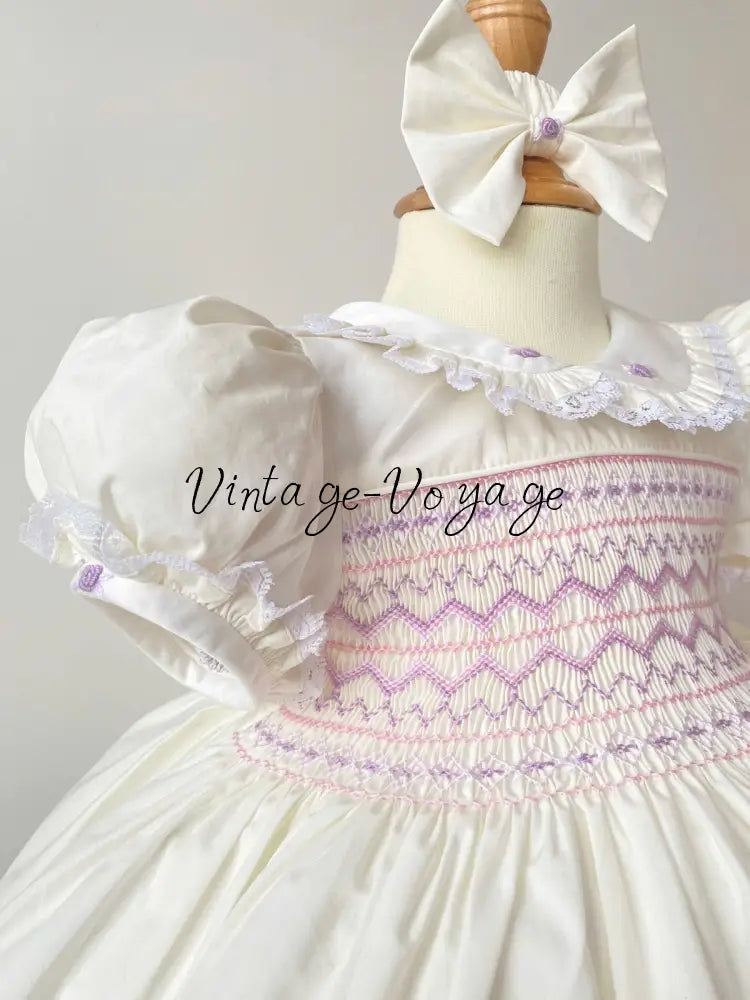 PRE-ORDER & GET IT NEXT WEEK‼️NEW SEASON🍁☀️KELLY BISCUIT & LILAC🍨💜HAND-SMOCKED🧵🪡DRESS & ACCESSORIES🎀 - Baby & Toddler