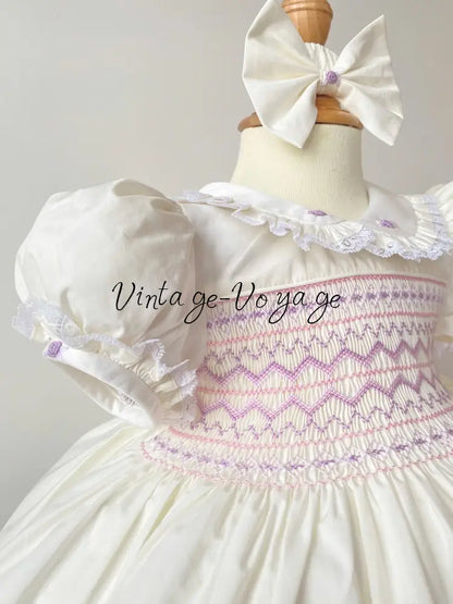 PRE-ORDER & GET IT NEXT WEEK‼️NEW SEASON🍁☀️KELLY BISCUIT & LILAC🍨💜HAND-SMOCKED🧵🪡DRESS & ACCESSORIES🎀 - Baby & Toddler