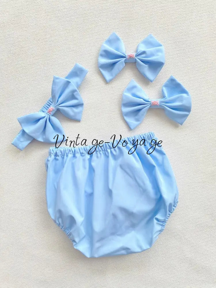 PRE-ORDER & GET IT NEXT WEEK‼️NEW SEASON🍁☀️KELLY SKY BLUE HAND-SMOCKED🧵🪡DRESS & ACCESSORIES🎀 - Baby & Toddler Dresses