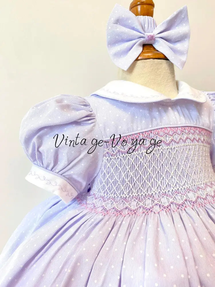 PRE-ORDER & GET IT NEXT WEEK! NEW SEASON! MARGOT LILAC HAND-SMOCKED🧵🪡DRESS PANTIES & HAIR ACCESSORIES🎀 - Baby & Toddler