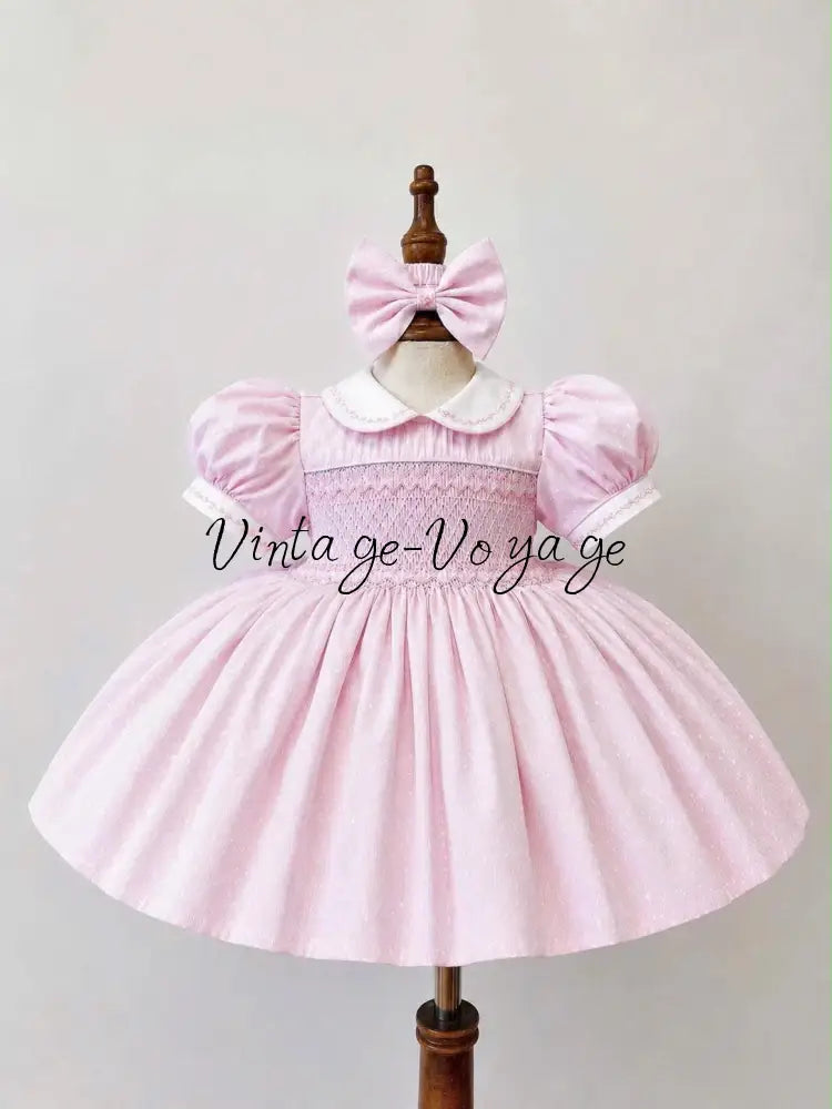 PRE-ORDER & GET IT NEXT WEEK! NEW SEASON! MARGOT PINK HAND-SMOCKED🧵🪡DRESS PANTIES & HAIR ACCESSORIES🎀 - 6M - Baby &