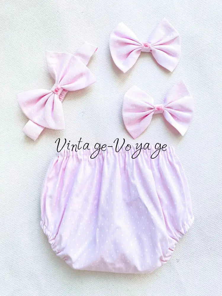 PRE-ORDER & GET IT NEXT WEEK! NEW SEASON! MARGOT PINK HAND-SMOCKED🧵🪡DRESS PANTIES & HAIR ACCESSORIES🎀 - Baby & Toddler